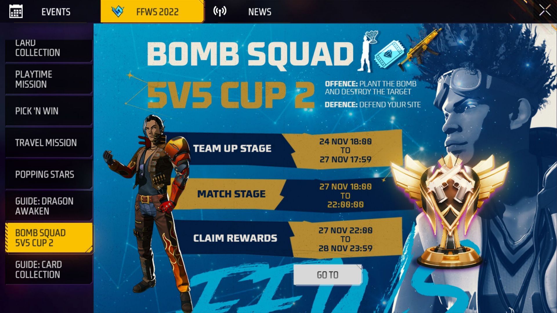 Details of the Bomb Squad 5v5 Cup 2 (Image via Garena)