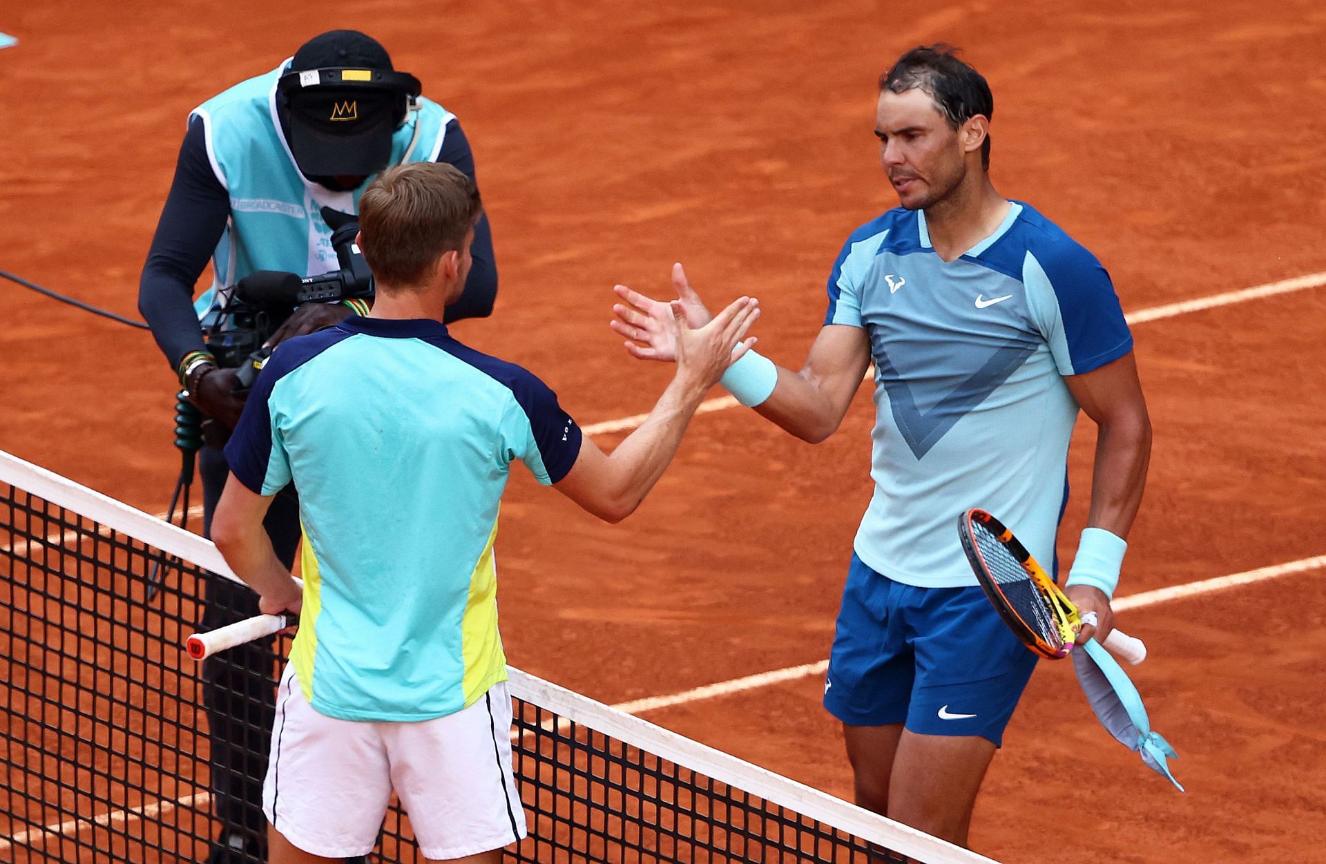 David Goffin (L) and Rafael Nadal