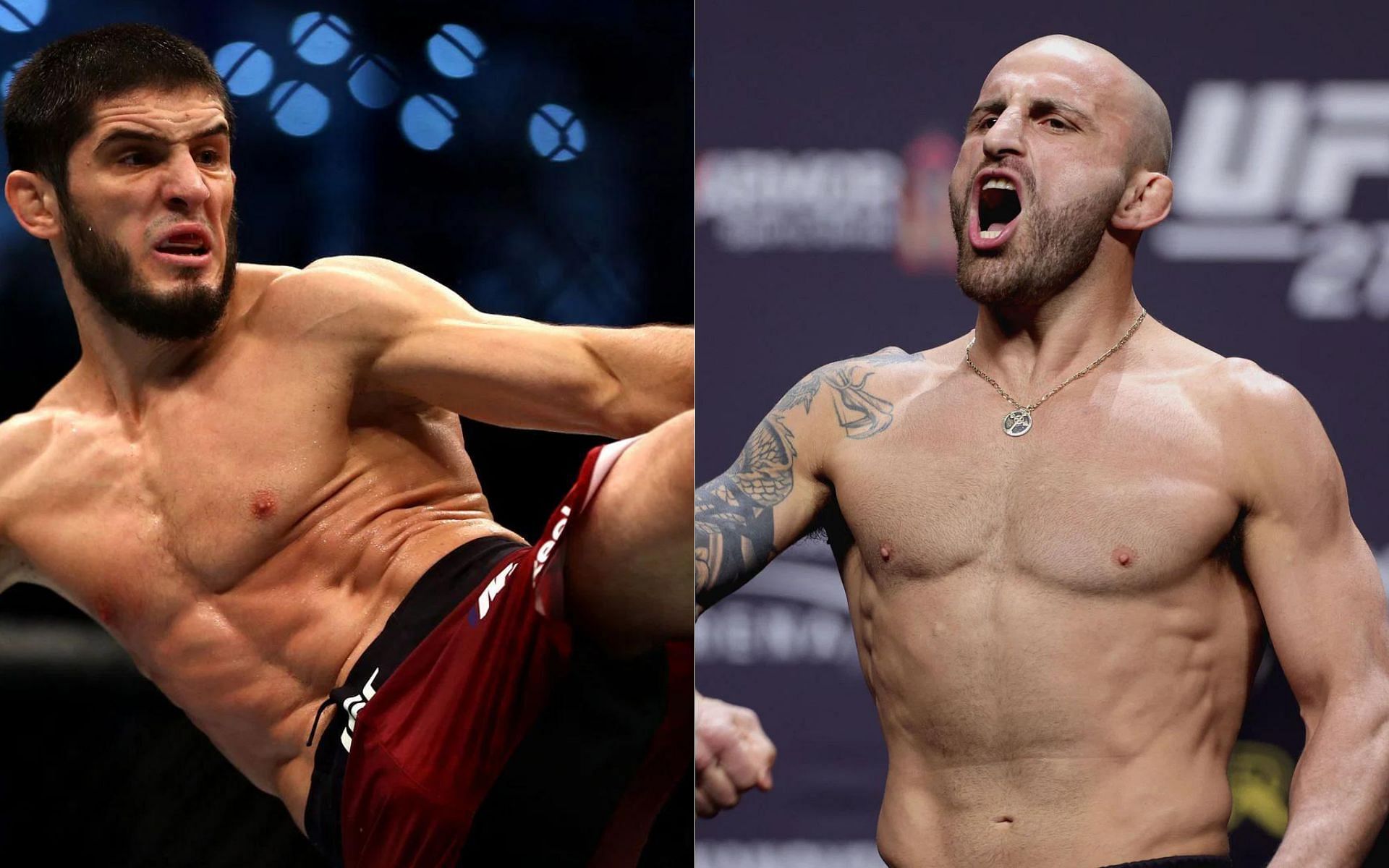 Islam Makhachev (left) and Alexander Volkanovski (right)