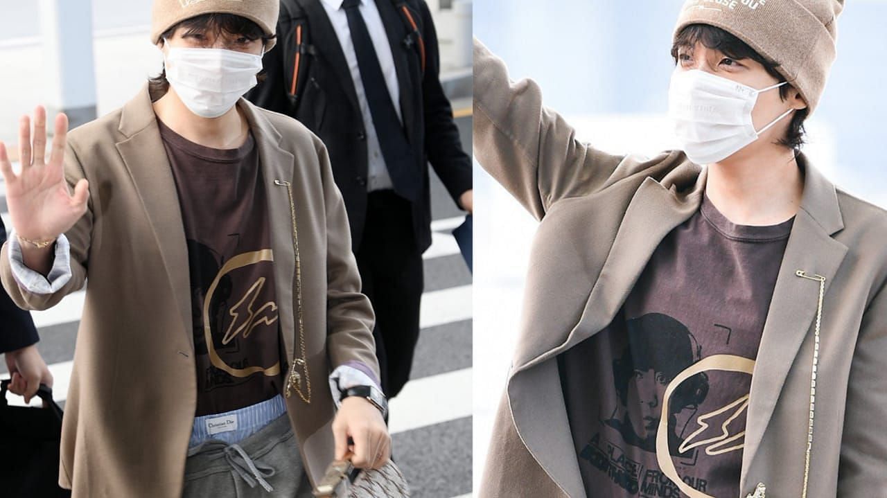 J-hope's outfit at the airport - SMILE HOYA BTS j-hope