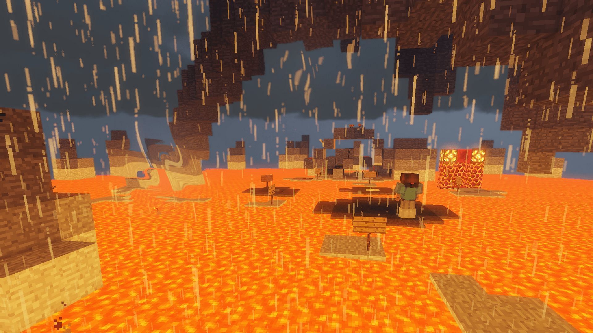 Watch your step in this lava-ridden realm (Image via SlamJam30/Minecraft Maps)