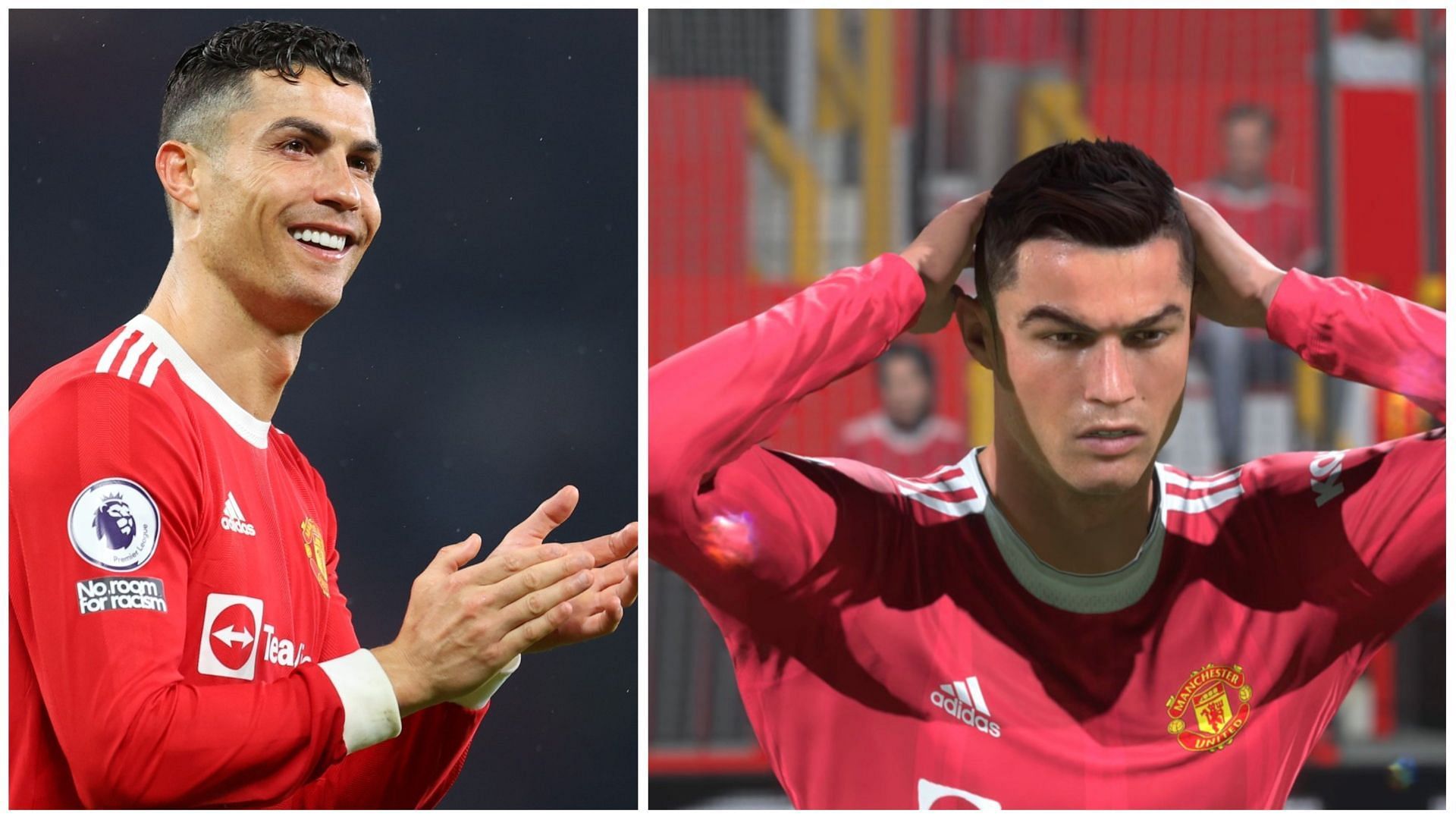 Cristiano Ronaldo is no longer signed to Manchester United (Images via Getty Images and EA Sports)