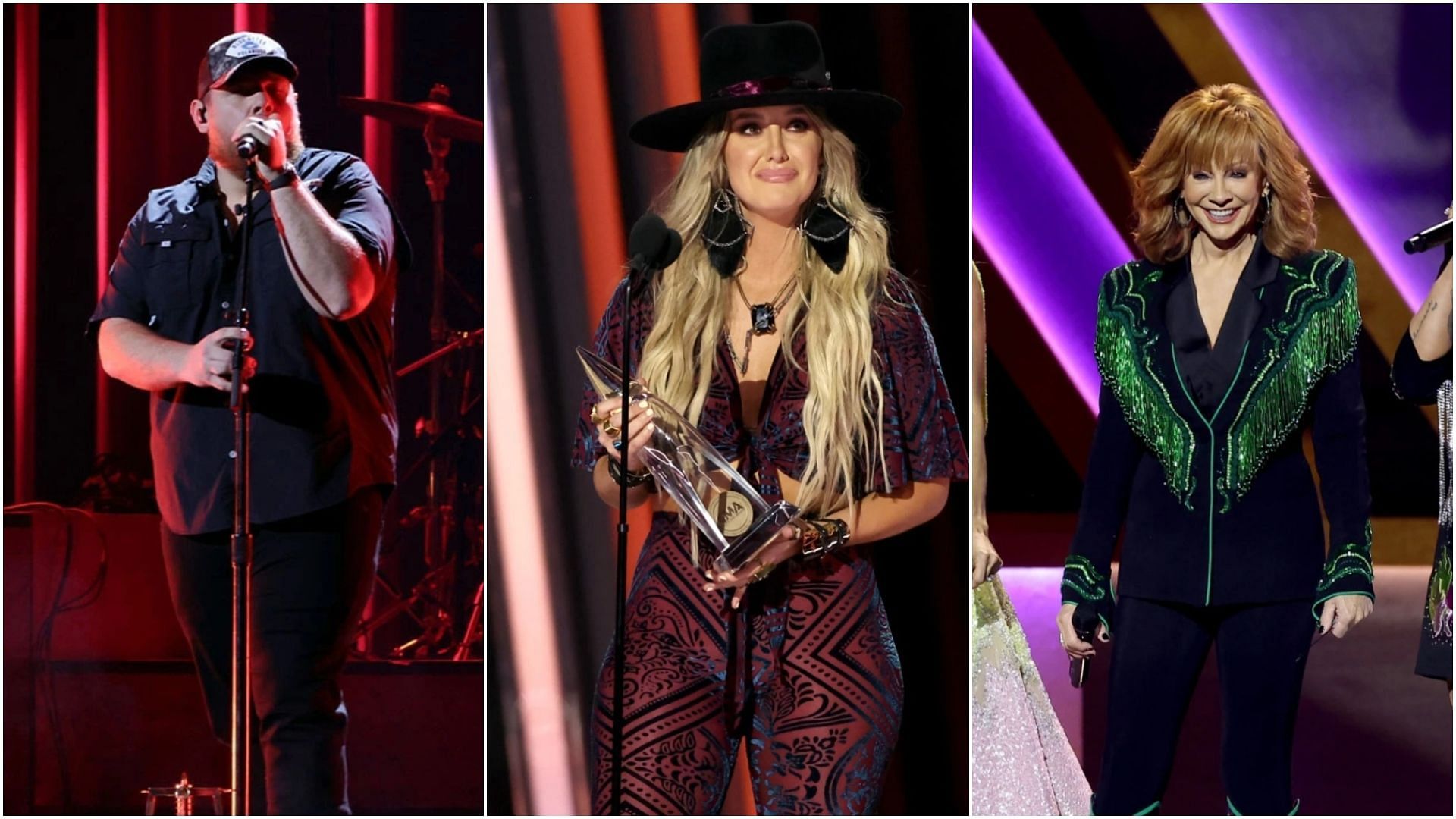 Luke Combs and Lainey Wilson were among the winners at the CMA 2022 awards. (Images via Getty)
