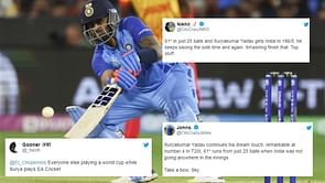 "Having that much skill is illegal"- Fans go gaga over Suryakumar Yadav's carnage against Zimbabwe at the T20 World Cup 2022