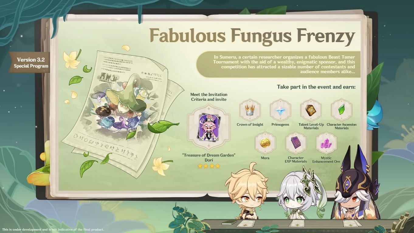 Fabulous Fungus Frenzy announcement from the Special Program (Image via HoYoverse)