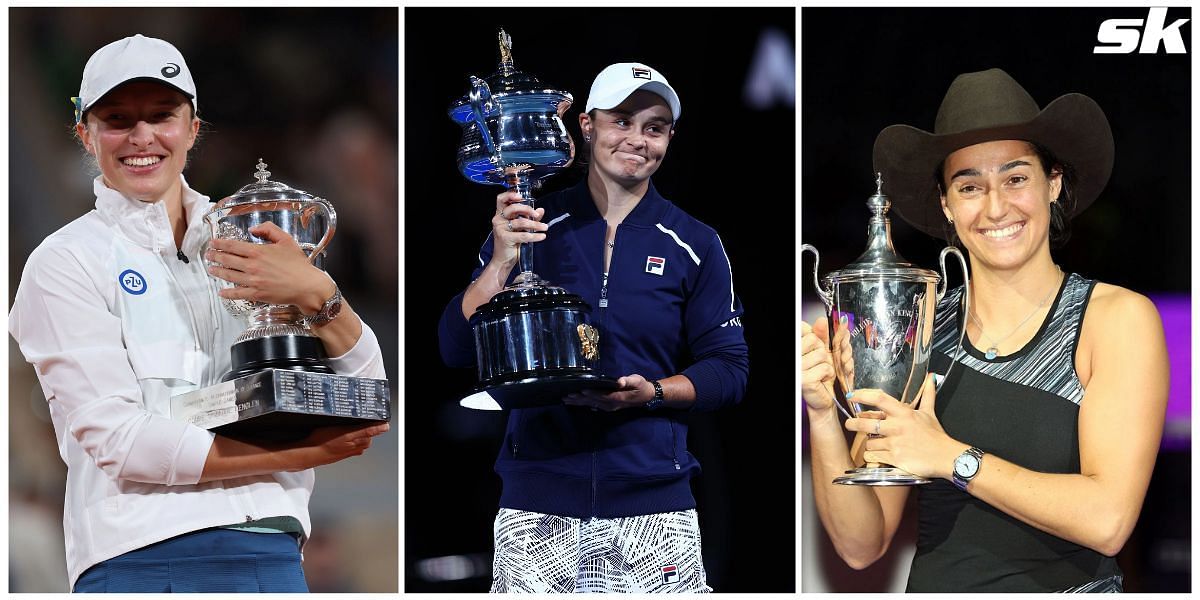 From L-R: Iga Swiatek, Ashleigh Barty and Caroline Garcia.