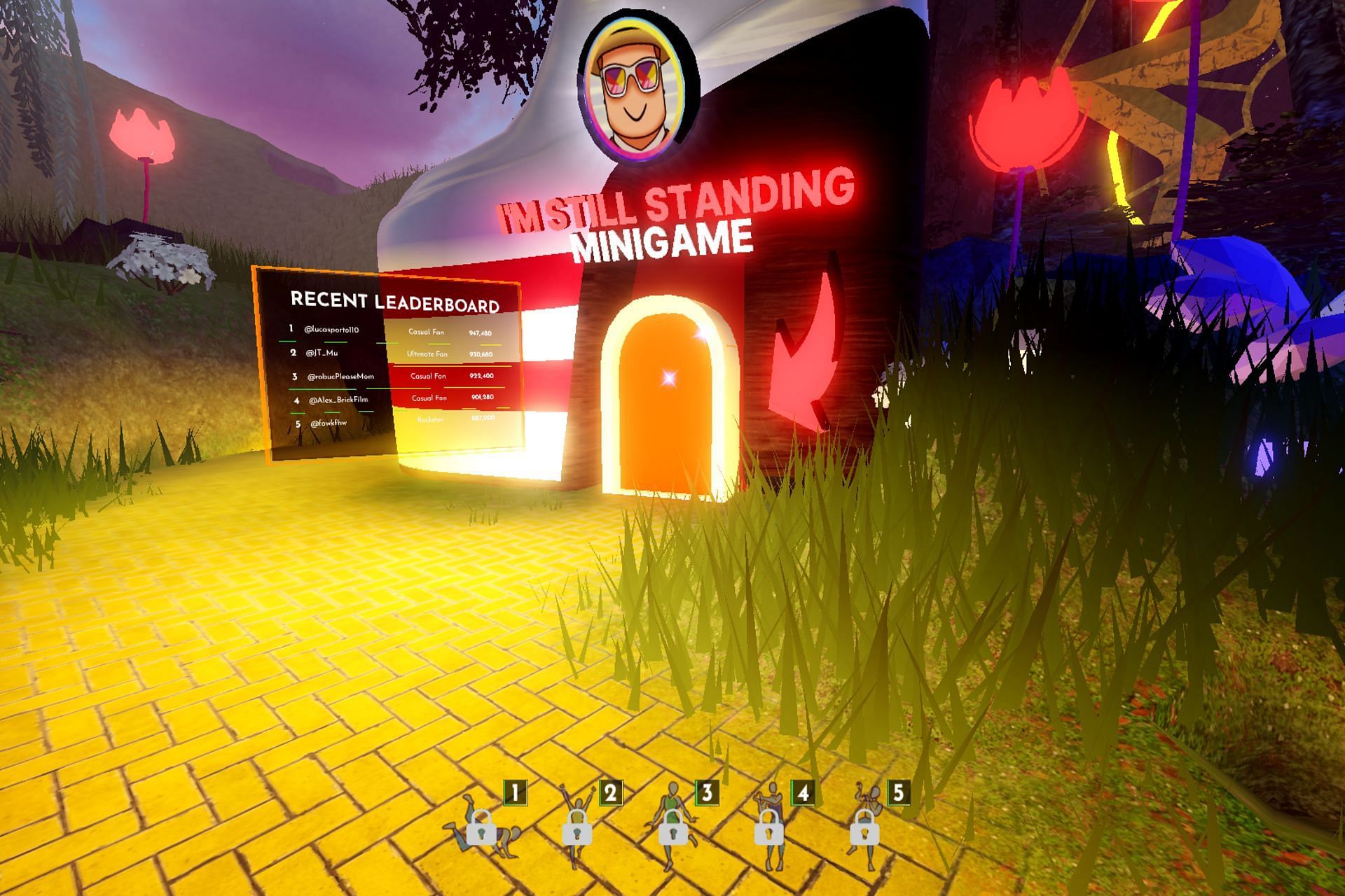 One of the mini-games in Elton John Presents &#039;Beyond The Yellow Brick Road&#039; (Image via Roblox)