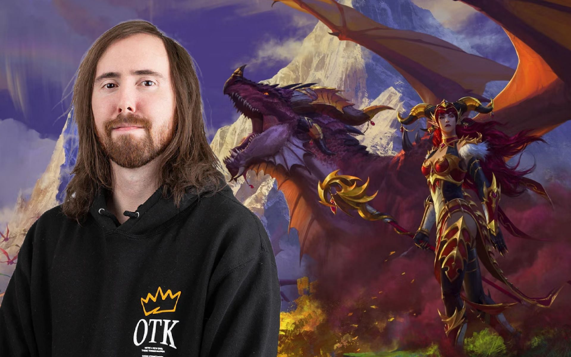 Asmongold appears on a WoW: Dragonflight ad, reacts on stream (Image via Sportskeeda)