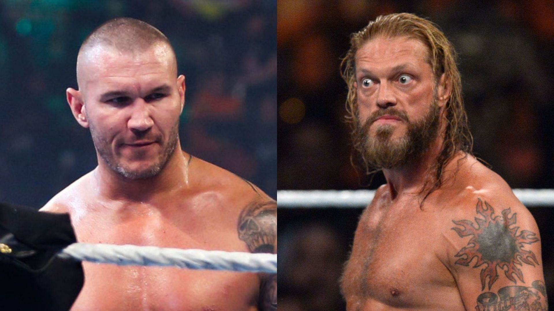Randy Orton (left) and WWE Hall of Famer Edge (right)