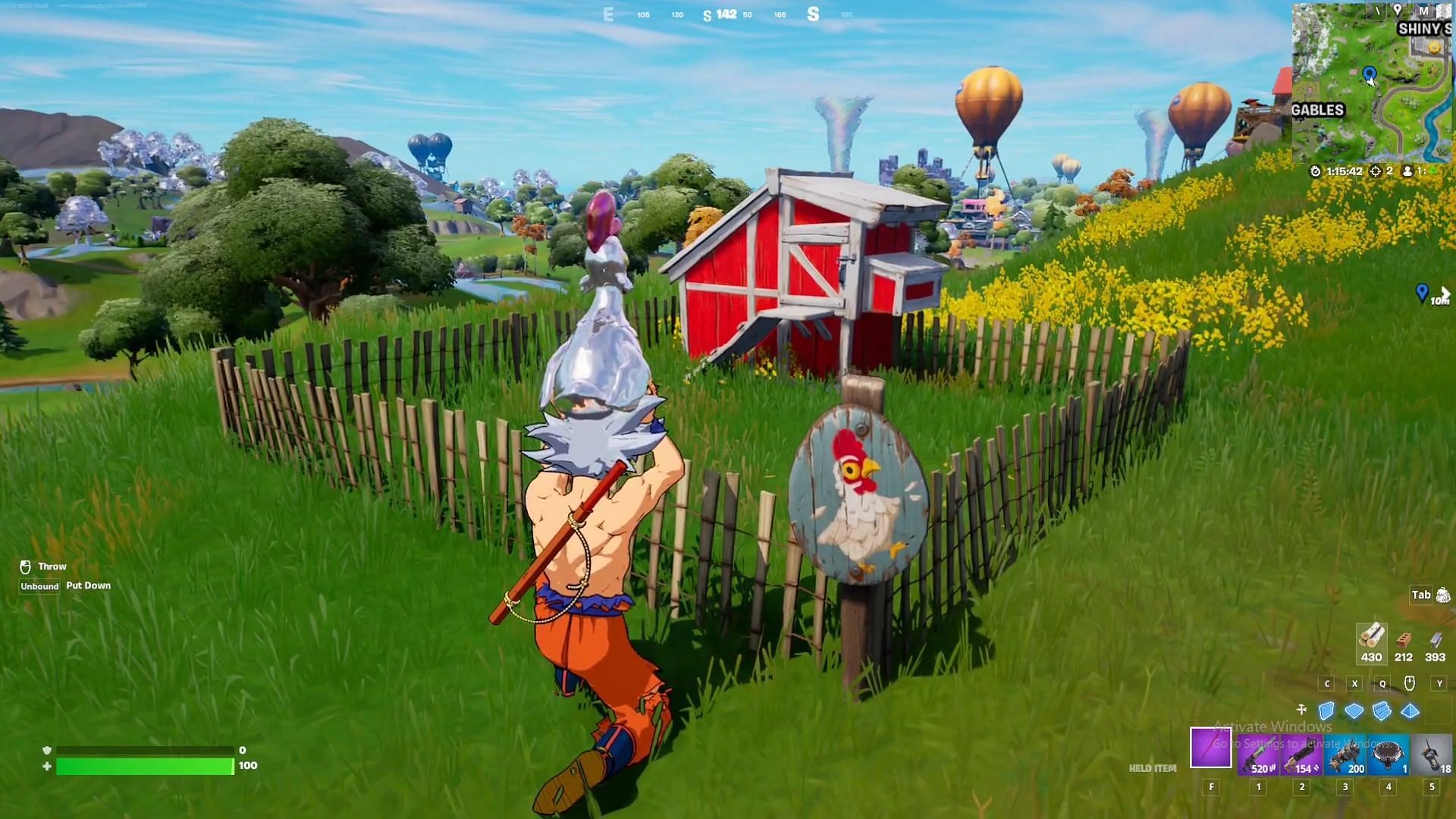 Carry your chicken around until you find a pen (Image via Epic Games)