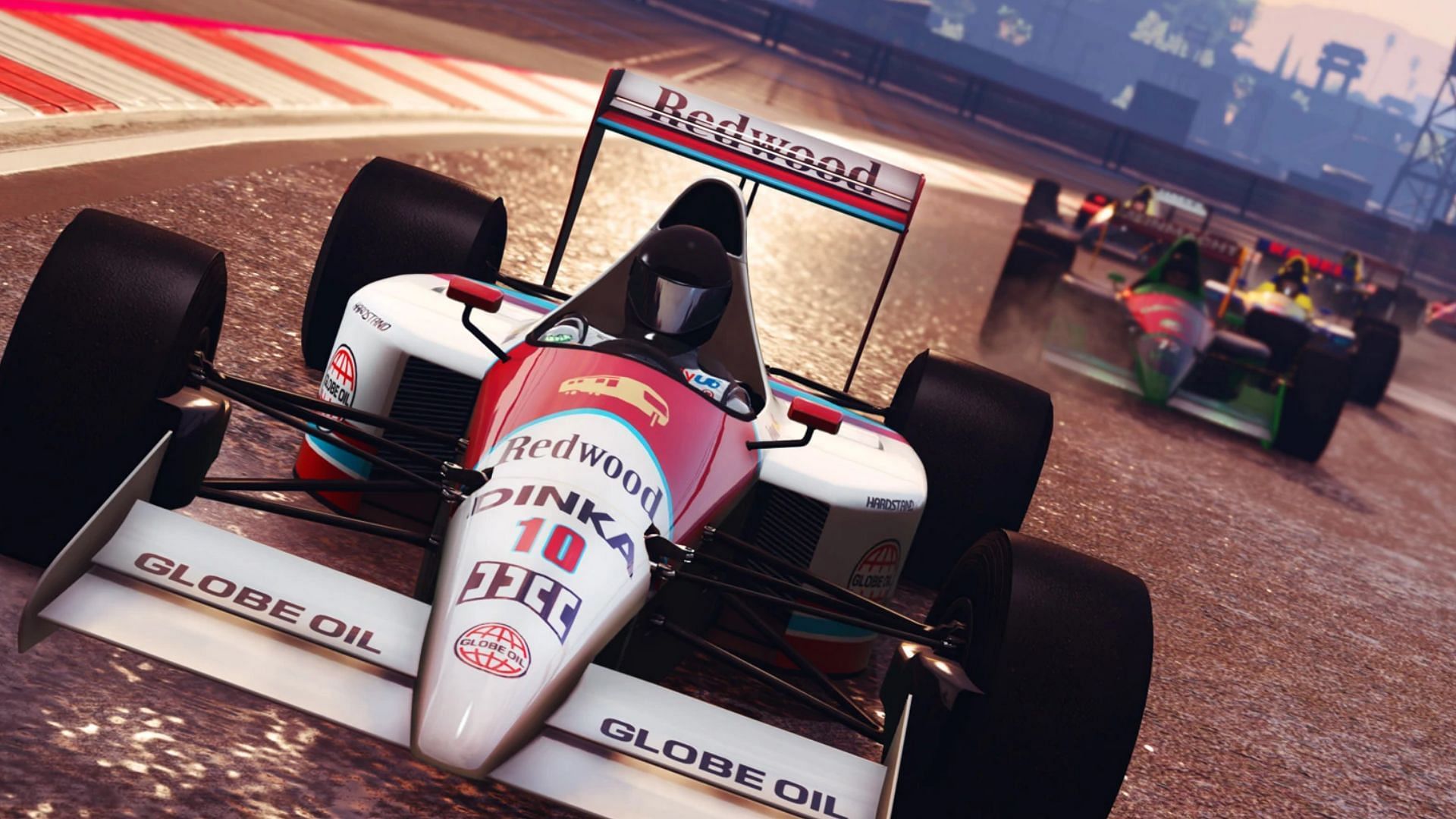 Some Open Wheel cars racing in GTA Online