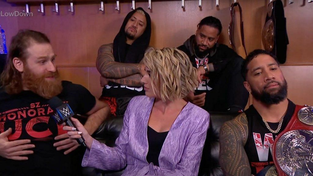 Sami Zayn with other members of The Bloodline