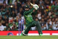 Shadab Khan in action during the Pakistan v South Africa clash at the ICC Men's T20 World Cup (Image: Getty)