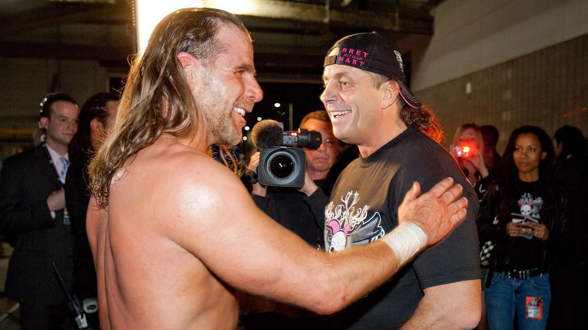 Shawn Michaels (left) and Bret Hart (right)