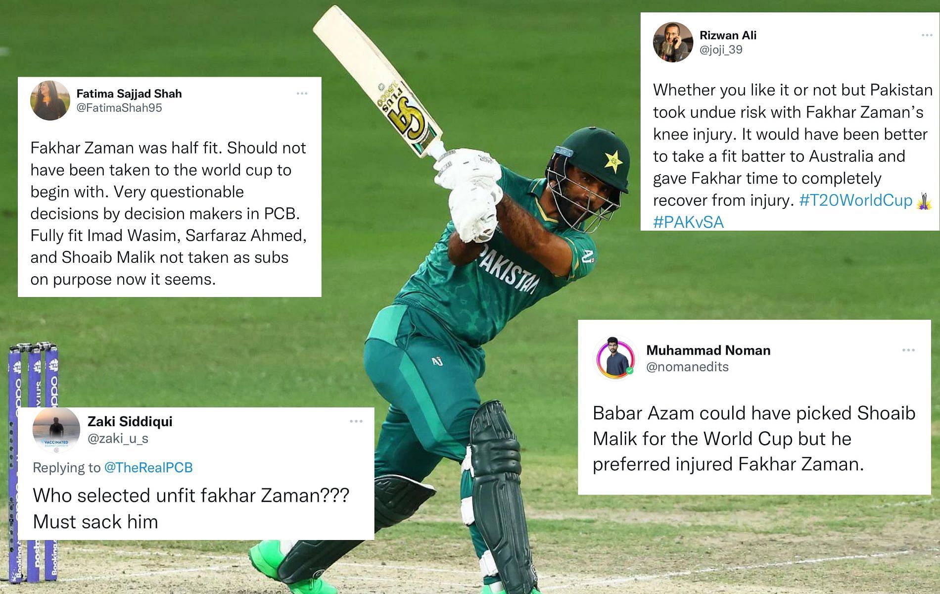 Fakhar Zaman in action. (Pics: Getty/Twitter)