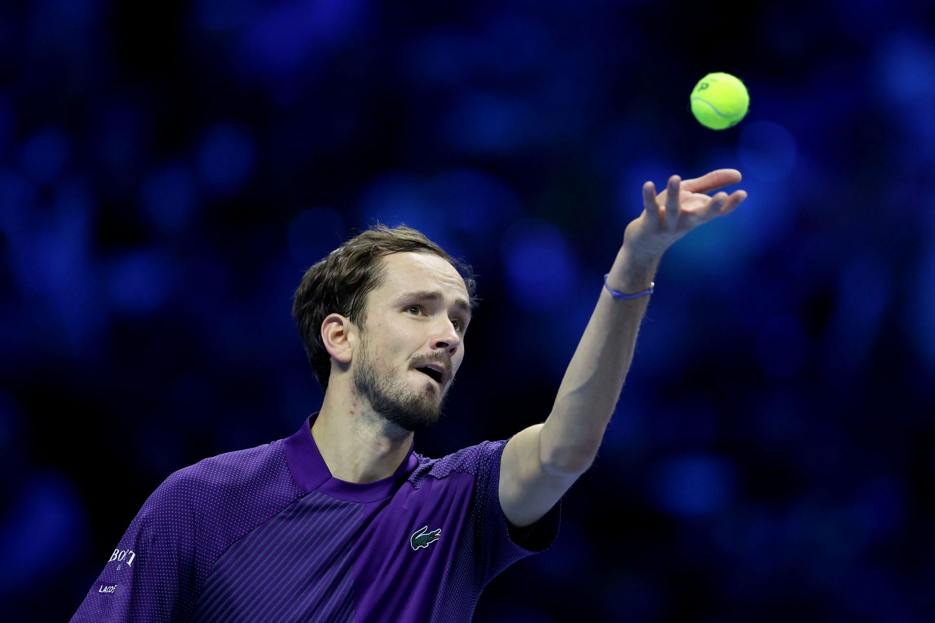 Daniil Medvedev in action at the Nitto ATP Finals.