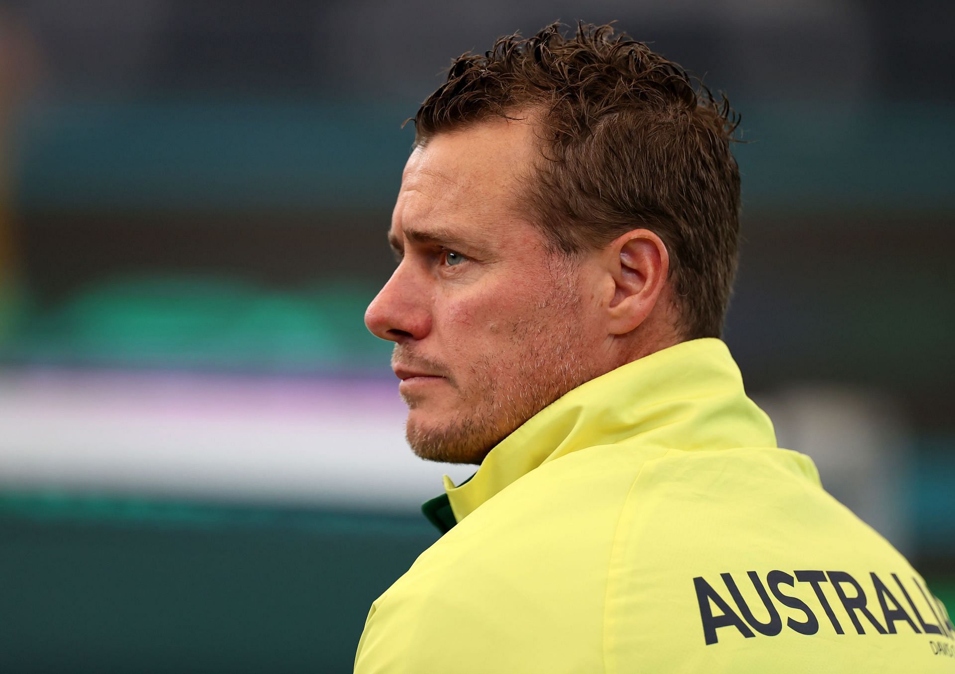 Lleyton Hewitt, team captain of Australia looks on during the Davis Cup