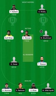 Dream11 Team for Interglobe Marine vs Syed Agha CC - CBFS T10 League 2022