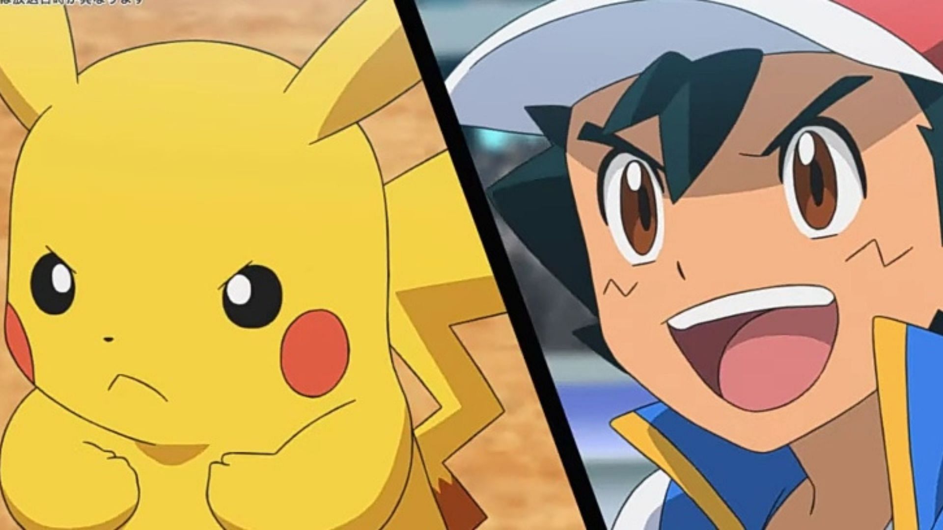 Pikachu and Ash as seen in the anime (Image via OLM)
