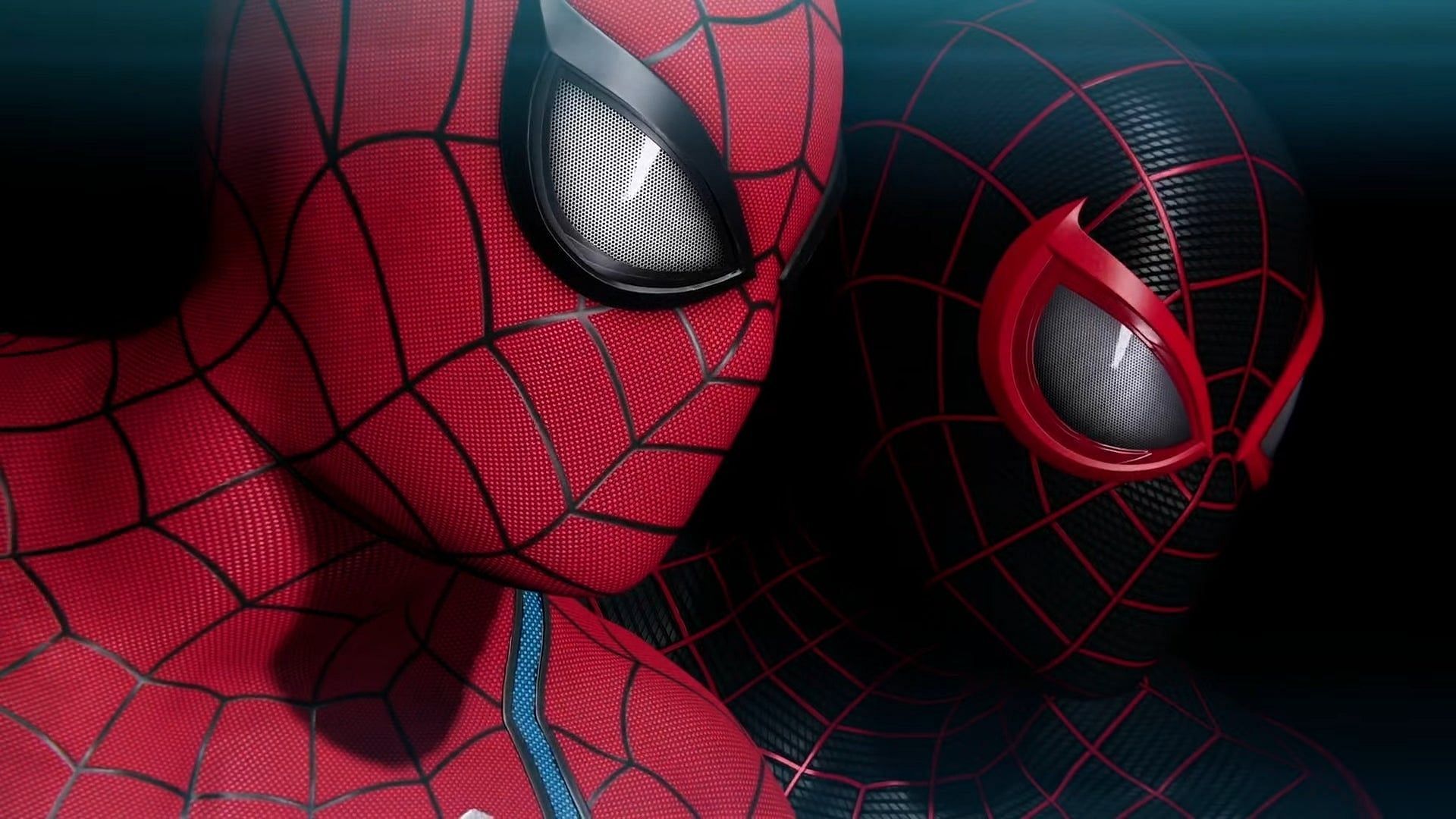 Peter Parker and Miles Morales in Marvel&#039;s Spider-Man 2 (Image Credit: Insomniac Games/Marvel/PlayStation Studios)