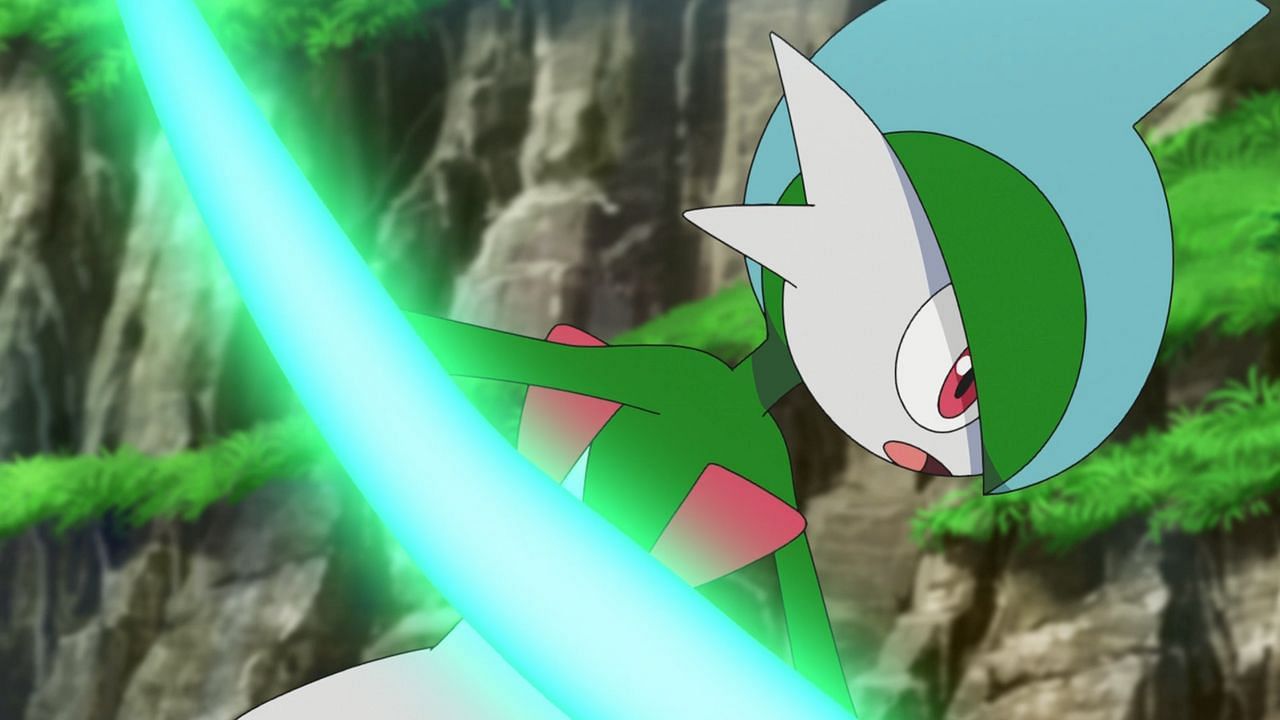 Gallade as it appears in the anime (Image via The Pokemon Company)
