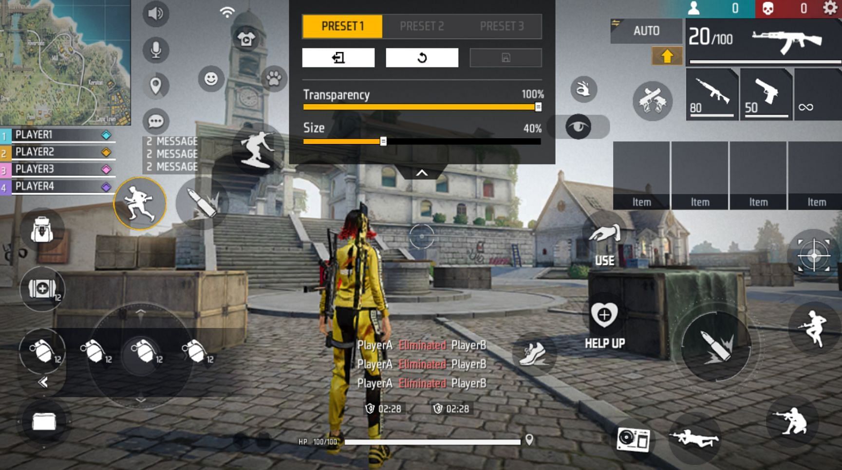 Adjust the HUD layout (Image via Free Fire MAX)