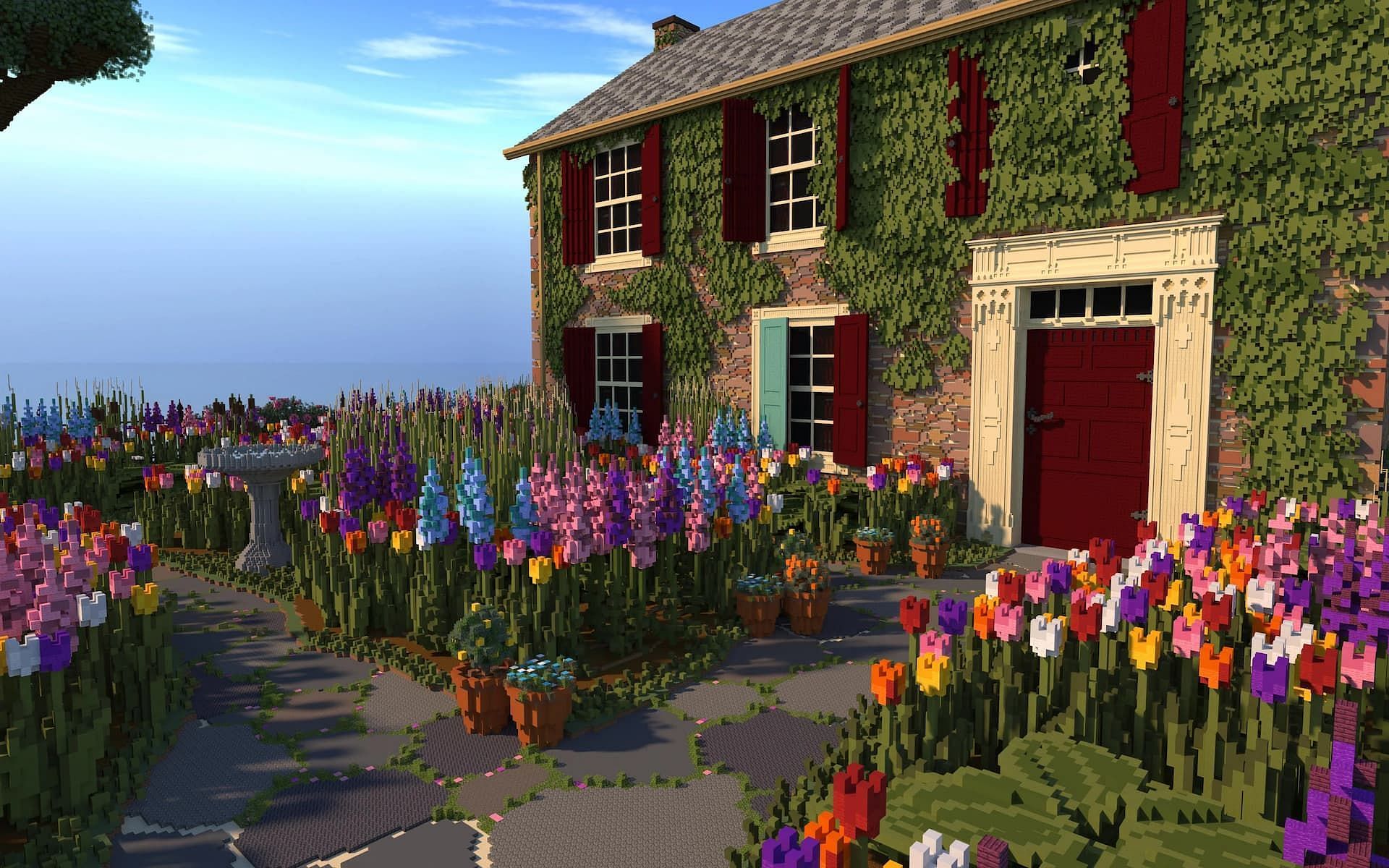 Gardens can be a beautiful and fun thing to build in Minecraft (Image via minecraft.net)