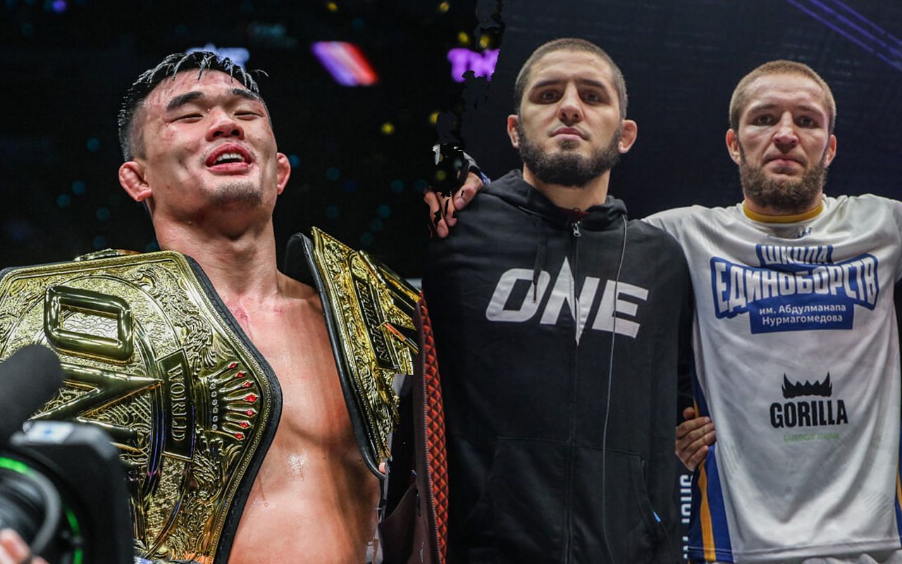(From left to right) Christian Lee, Islam Makhachev, and Saygid Izagakhmaev.