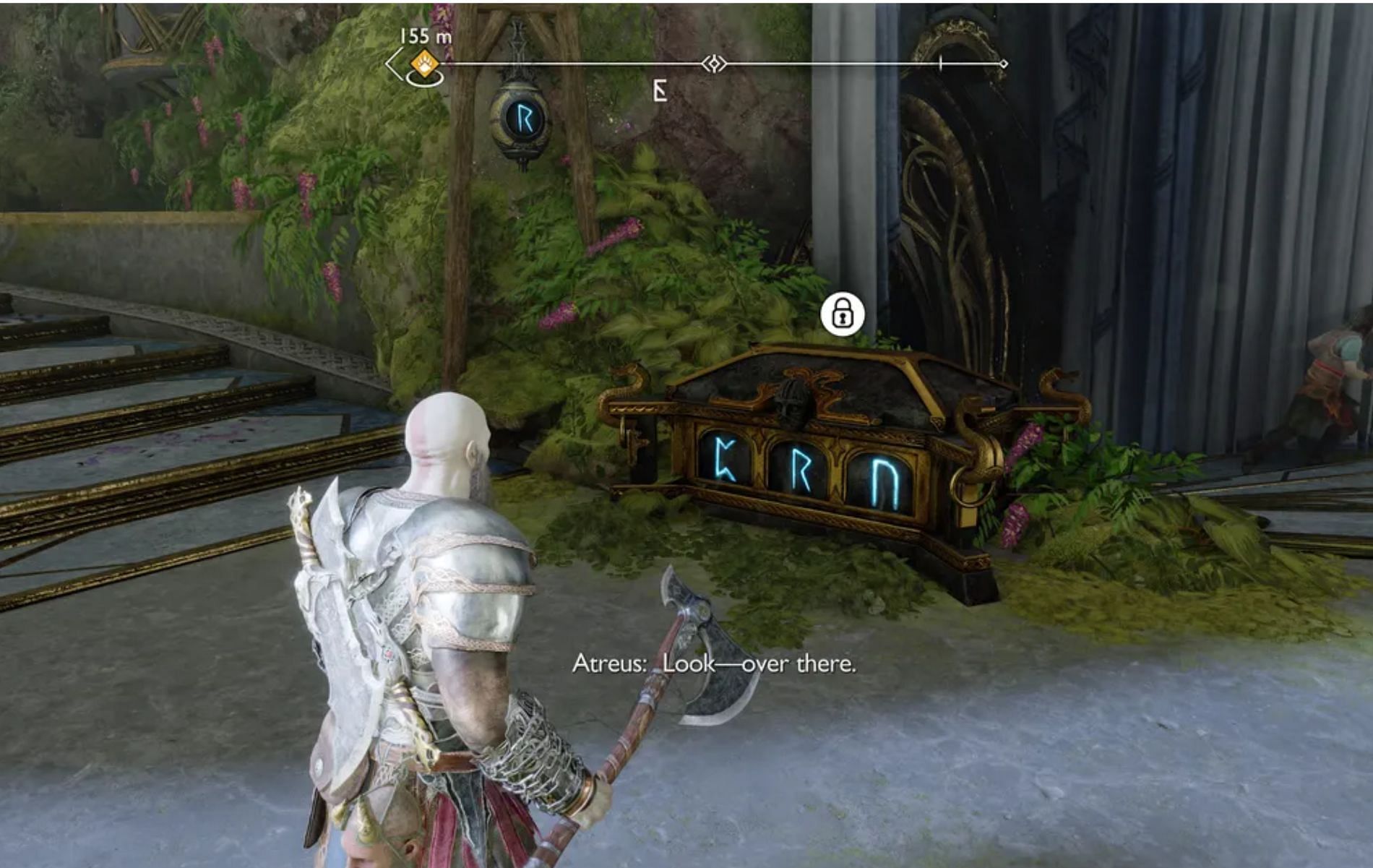 The Temple of Light in the Alfheim realm of God of War Ragnarok has only one Nornir Chest to uncover (Image via Santa Monica Studio)