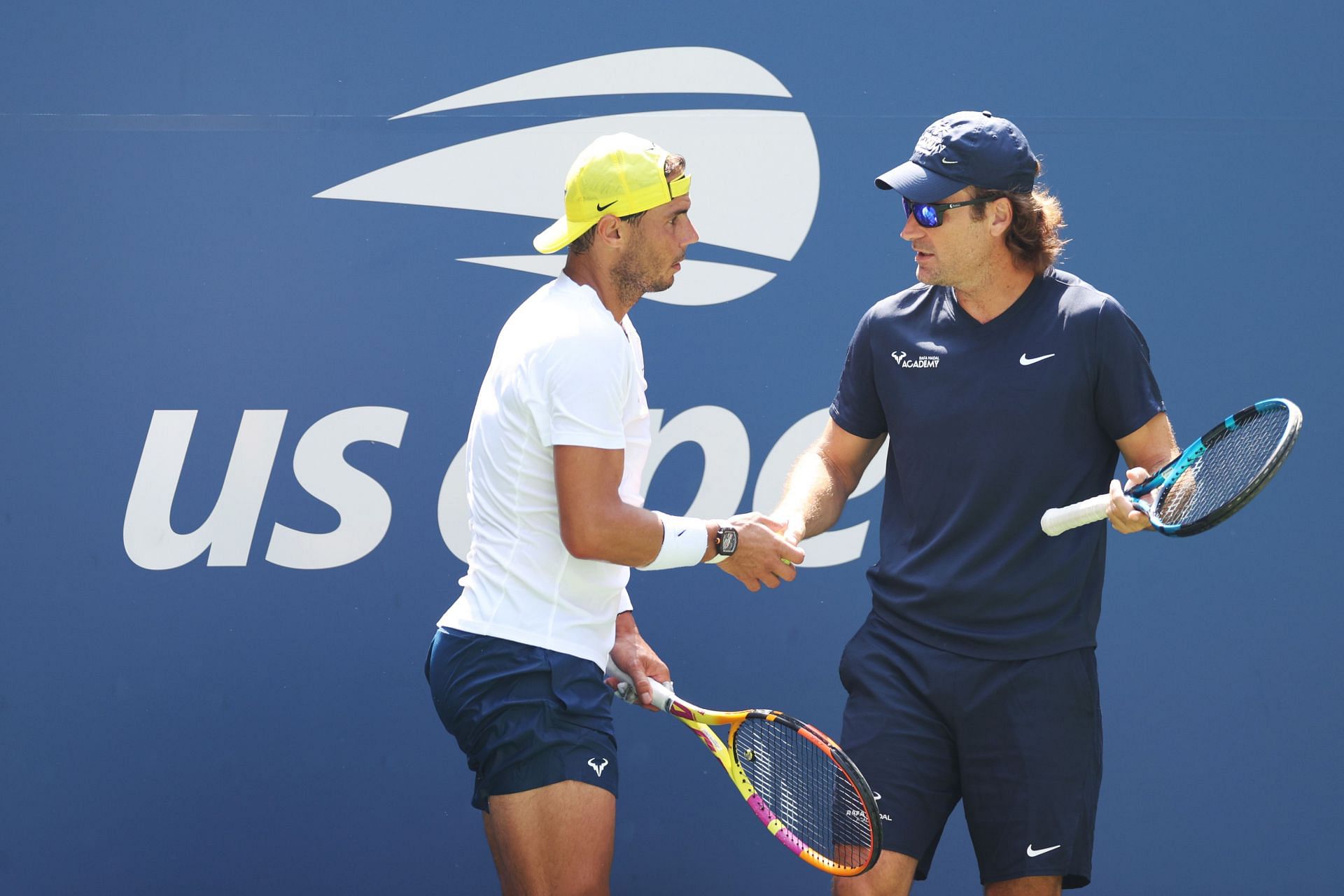Rafael Nadal and Carlos Moya at the 2022 US Open