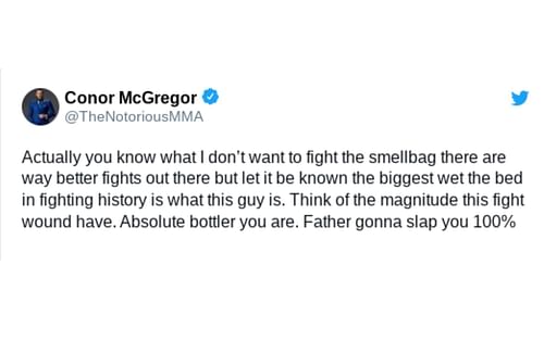 Conor McGregor's tweet