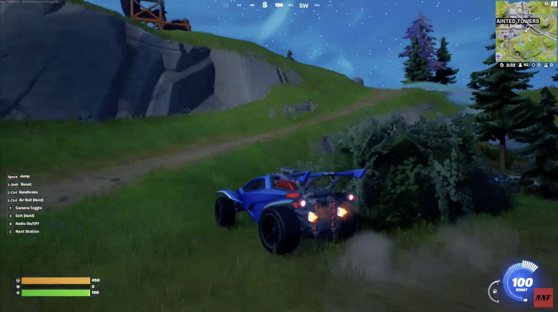 Drive to a high place (Image via YouTube/NOOB NOOB FRUIT)