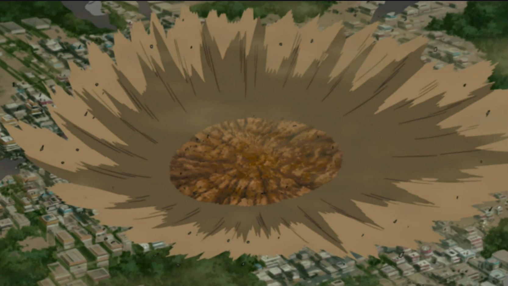 Destruction of the Hidden Leaf Village (Image via Naruto)