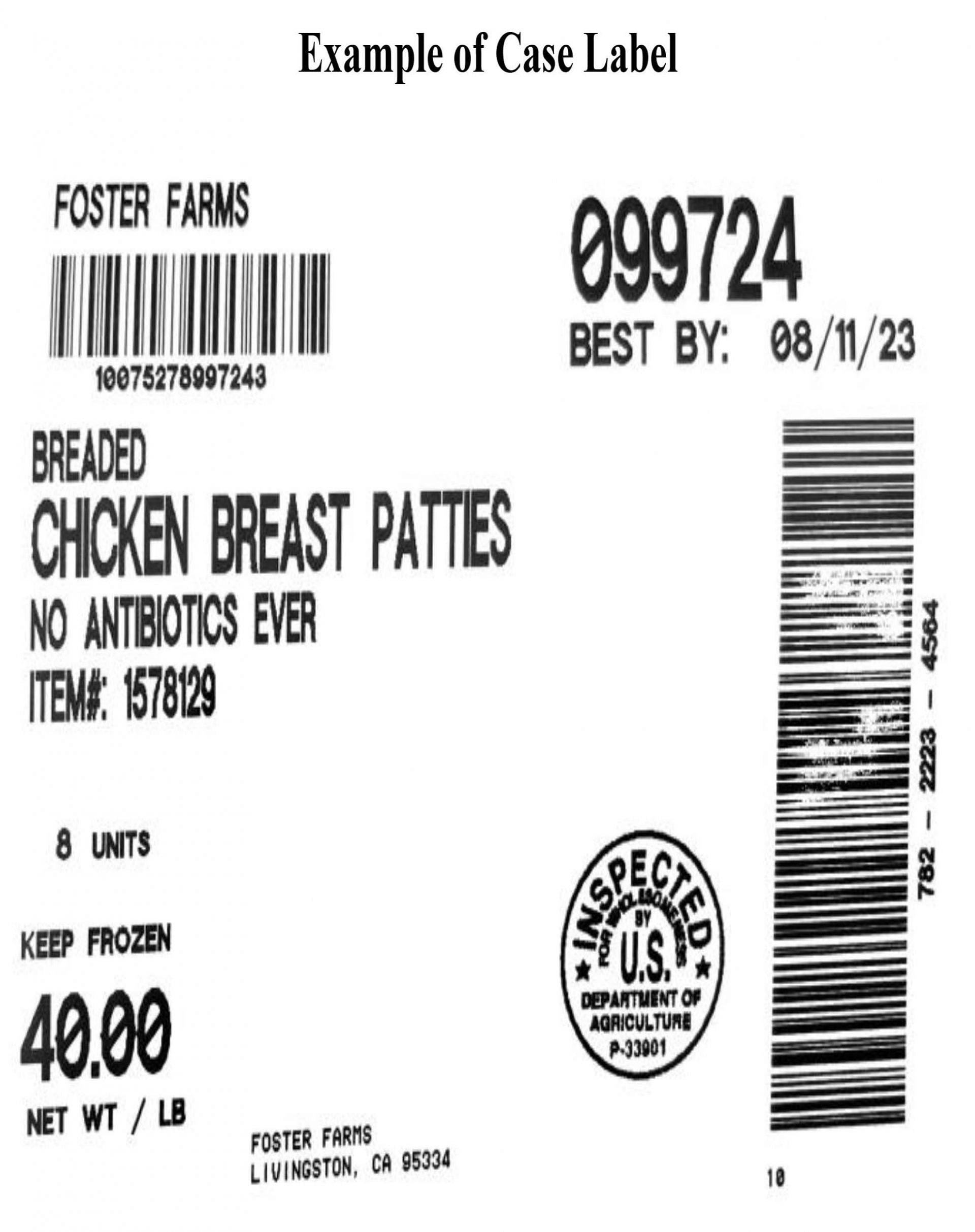 Example of a Case Label as given by FSIS (Image via FSIS)