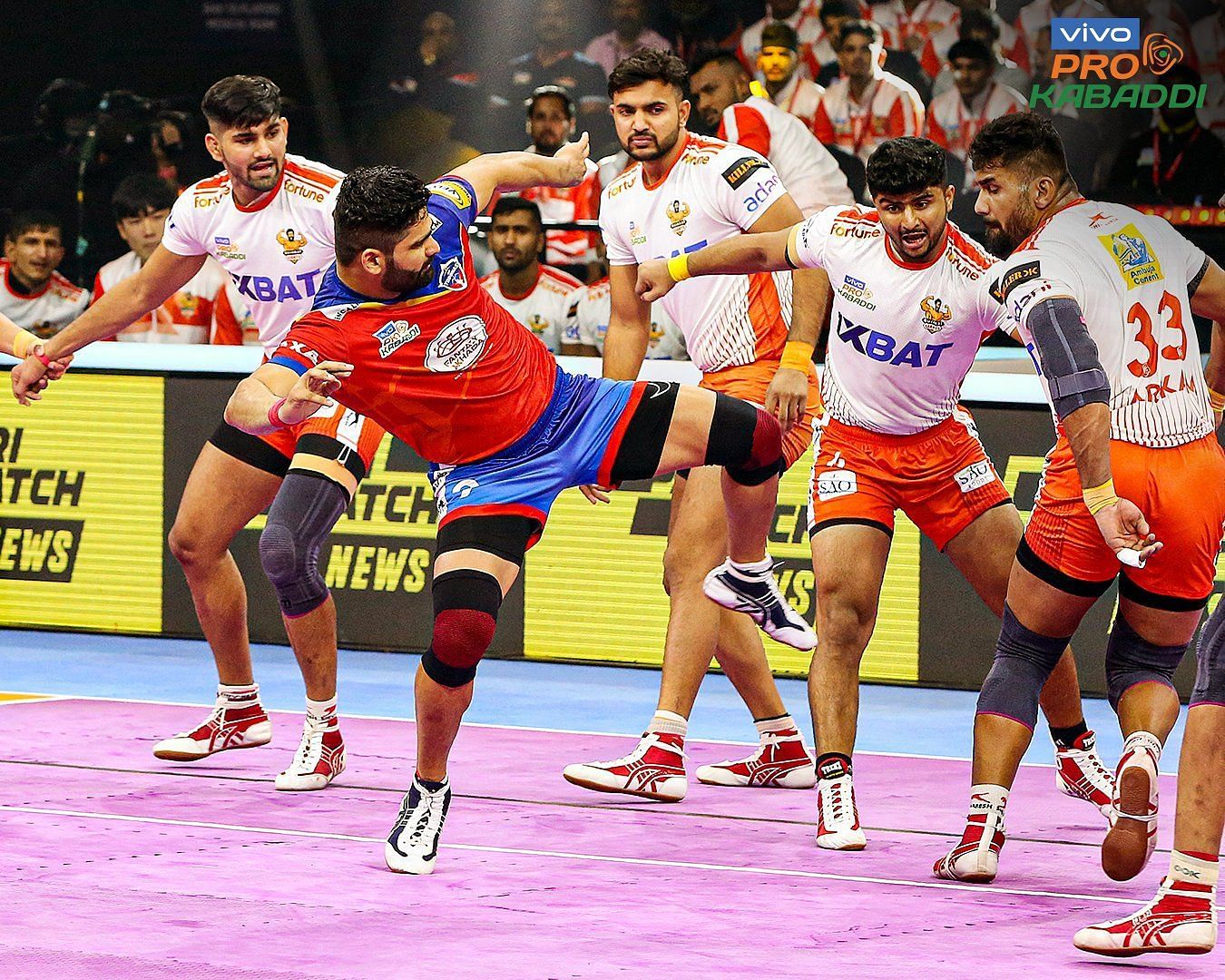 Pardeep Narwal led UP Yoddhas to a fine win against Gujarat Giants (Image: PKL/Twitter)