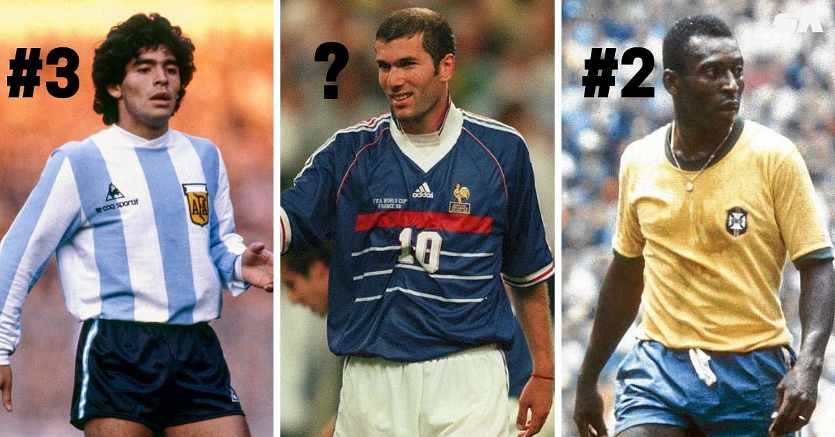 Pele, Diego Maradona and Zinedine Zidane