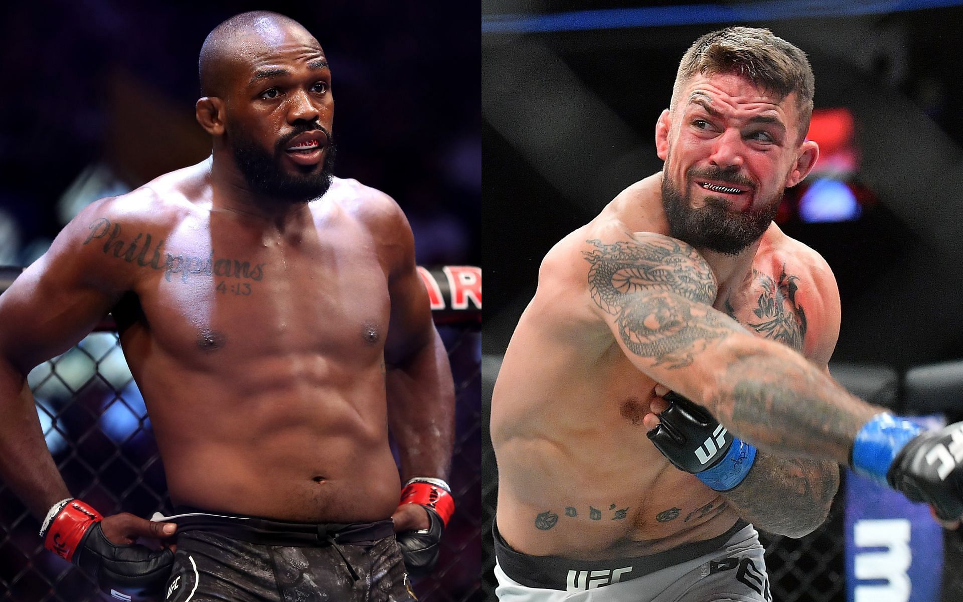 Jon Jones (left), Mike Perry (right)