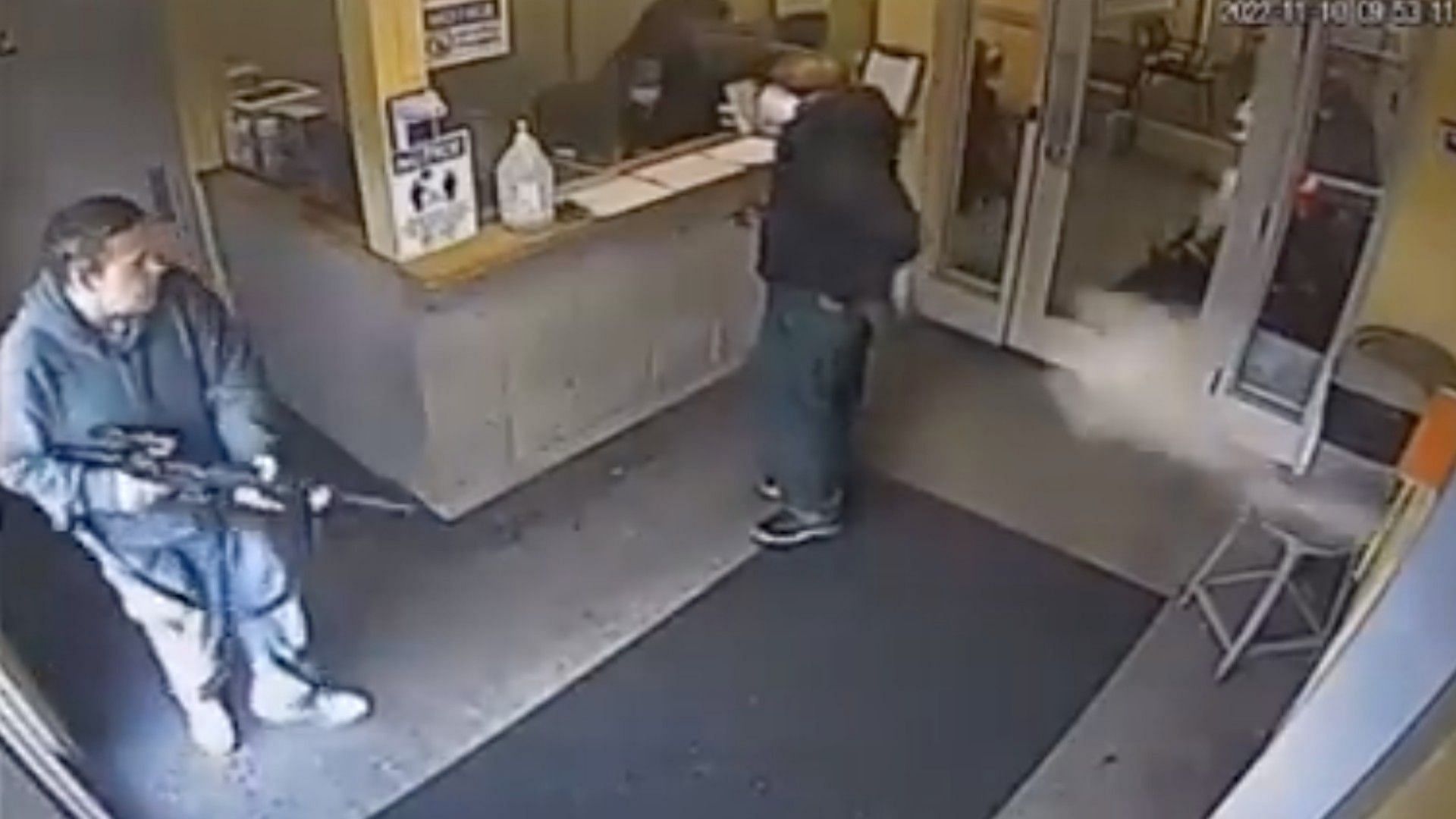 Unarmed guards stop a robbery at a methadone clinic in New York (Image via Buffalo Police Department/Twitter)