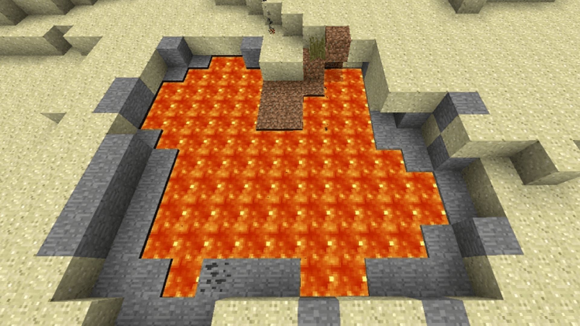 Most players, even looters, tend to avoid lava due to the danger it presents (Image via Mojang)