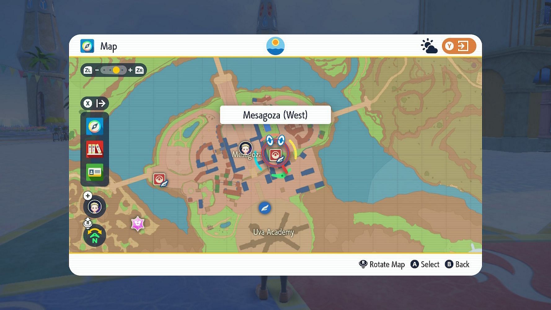 You can also fly to these marked locations (Image via Game Freak)
