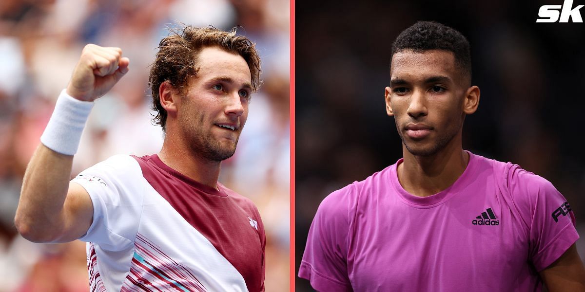 Casper Ruud (L) and Felix Auger-Aliassime (R)