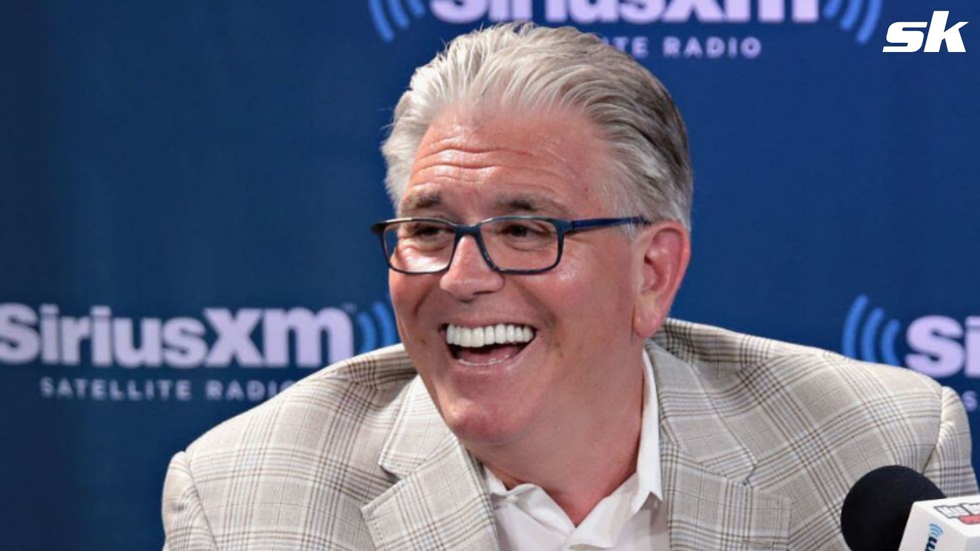 Mike Francesca photographed during a radio talk show, via @mikefrancesa Instagram 