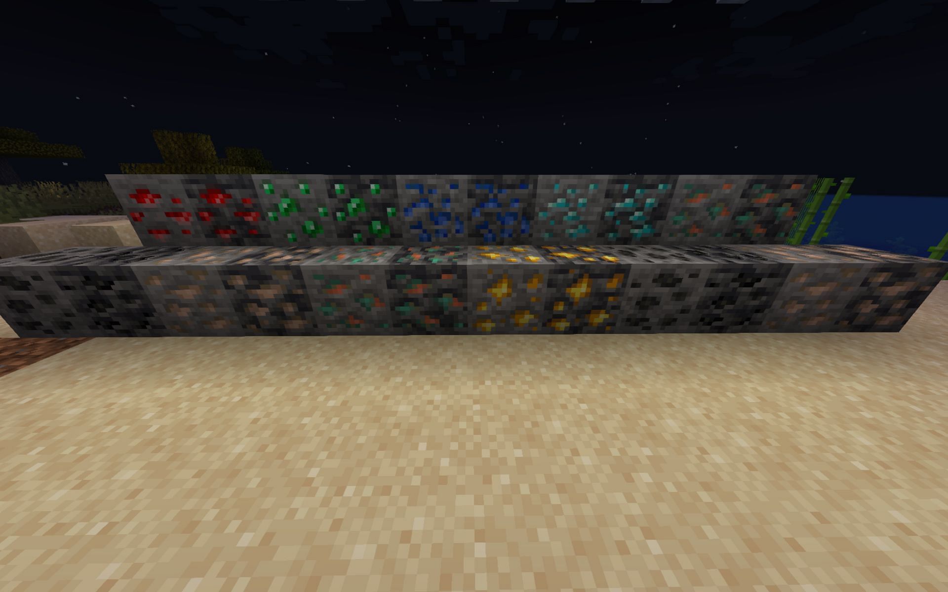 All overworld ores in Minecraft (Image via Mojang)