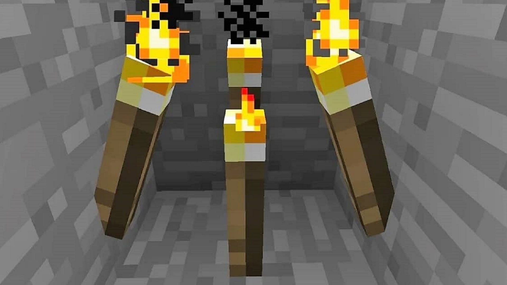 Torches prevent hostile mafia from spawning and illuminate the darkest corners of the world (Image via Mojang)