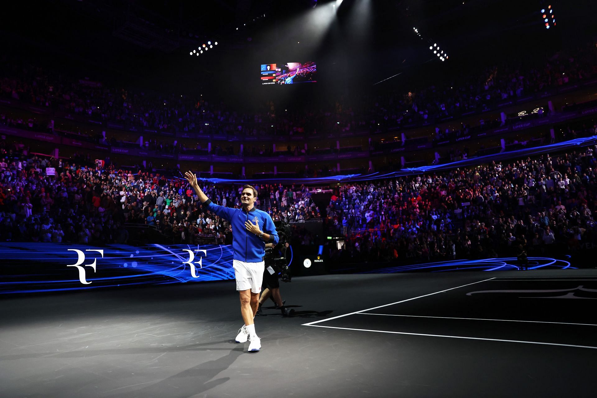 Roger Federer captured by Clive Brunskill at the Laver Cup