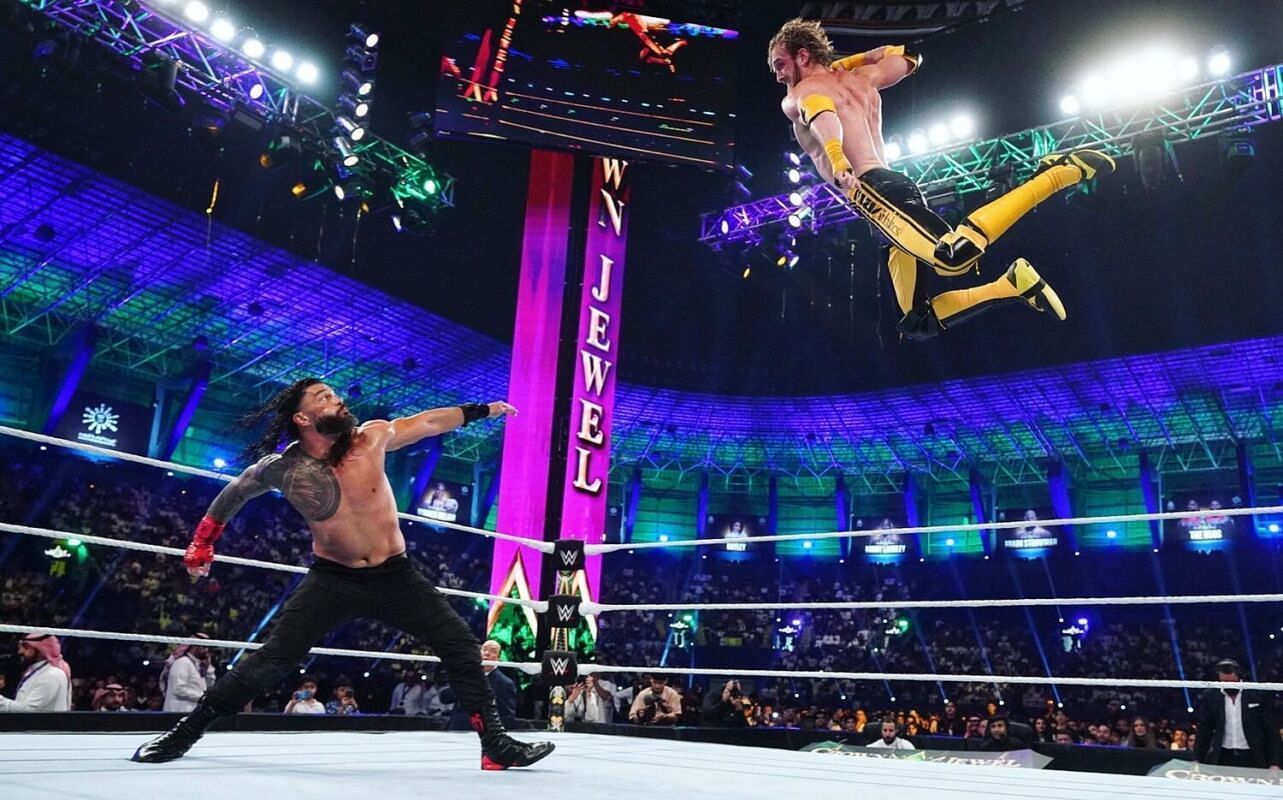 WWE CROWN JEWEL: Roman Reigns Defeats Logan Paul In Epic Main Event; Paul  Reveals Torn MCL and ACL Following Match &ndash; Michael Fairman TV