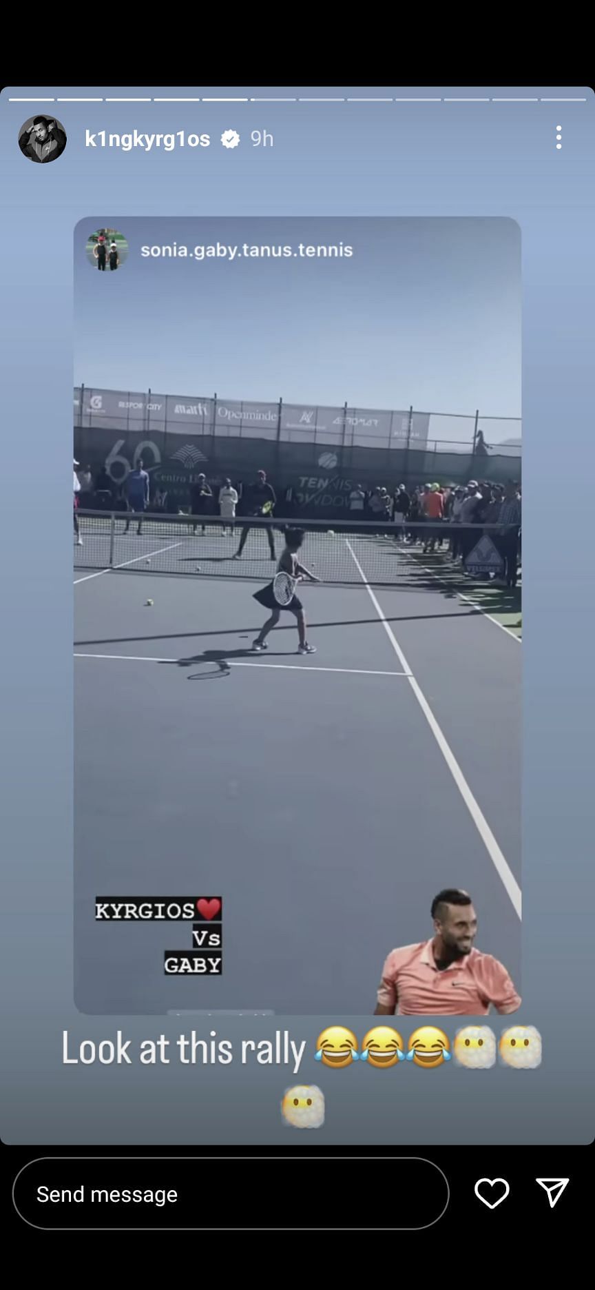 Nick Kyrgios&#039; Instagram story.