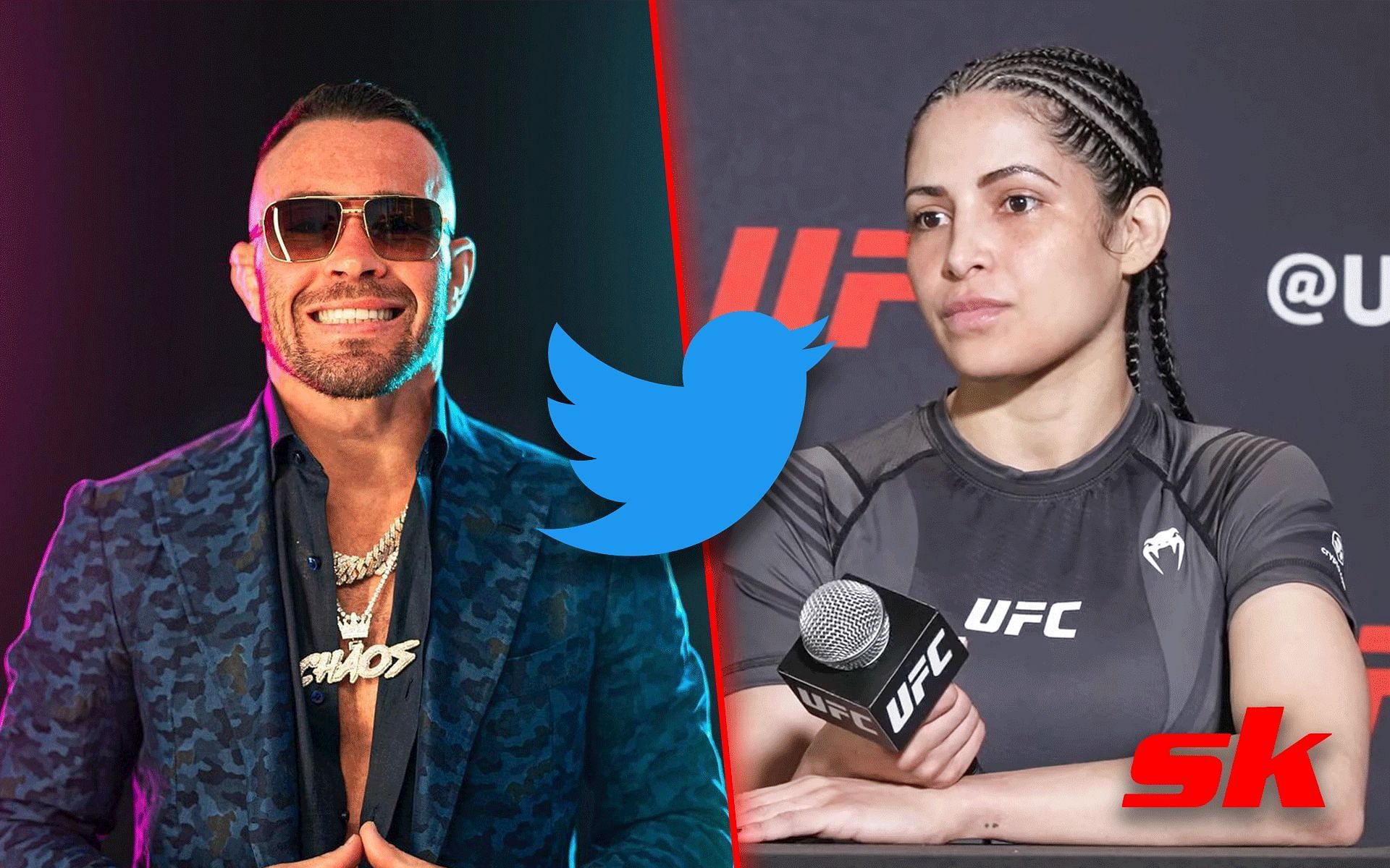 (L) Colby Covington (R) Polyana Viana (Photo credit: @colbycovington - Instagram, Twitter {about.twitter.com}, and MMA Junkie - YouTube)
