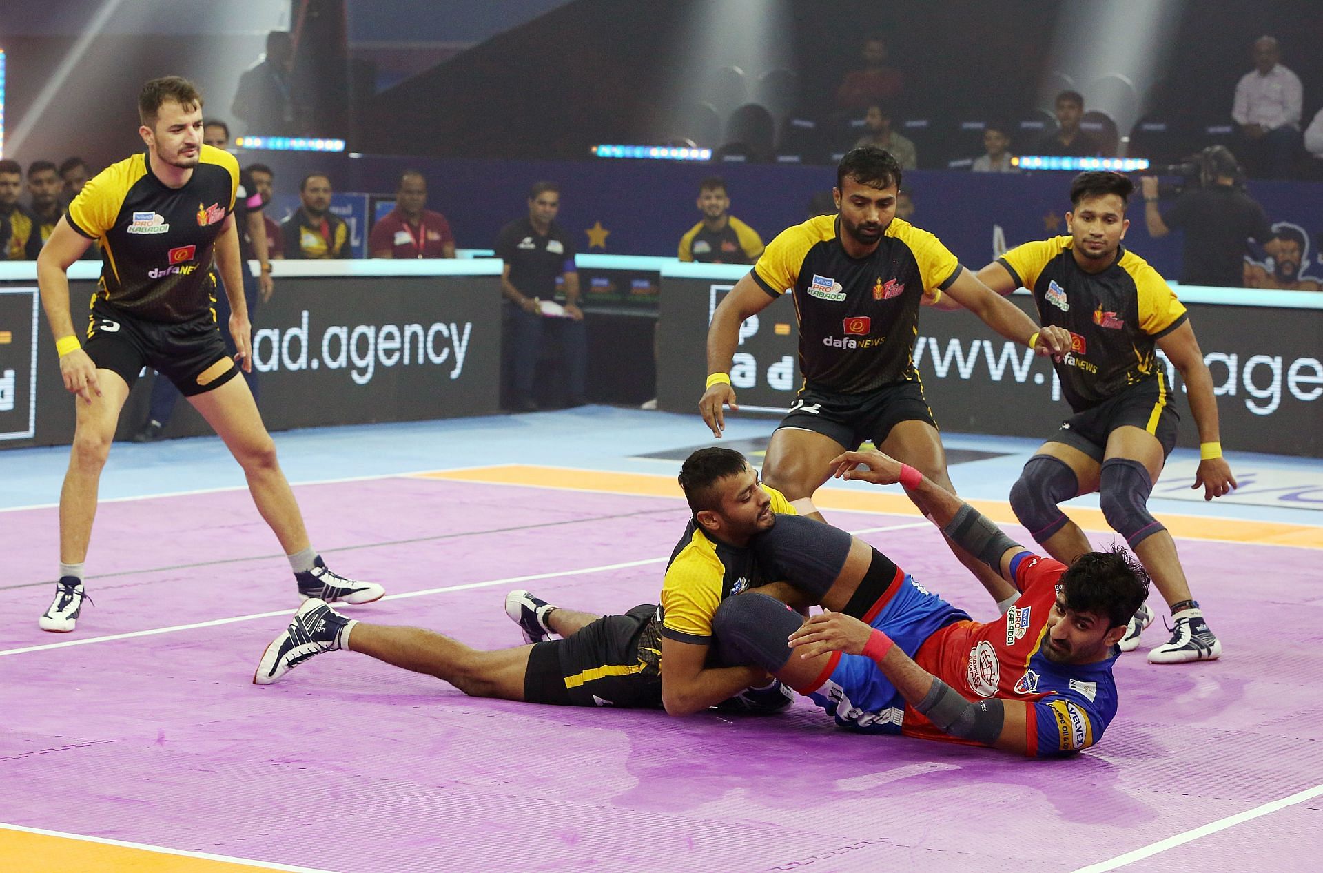 Telugu Titans were in action against the UP Yoddhas yesterday (Image Courtesy: PKL)