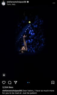 Stefanos Tsitsipas Instagram story.